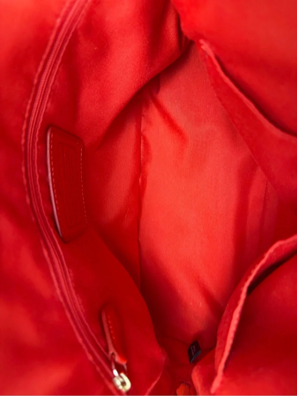 EUC!! Coach Cora Dome Satchel in Cardinal Red CrossGrain Leather. Gold hardware.